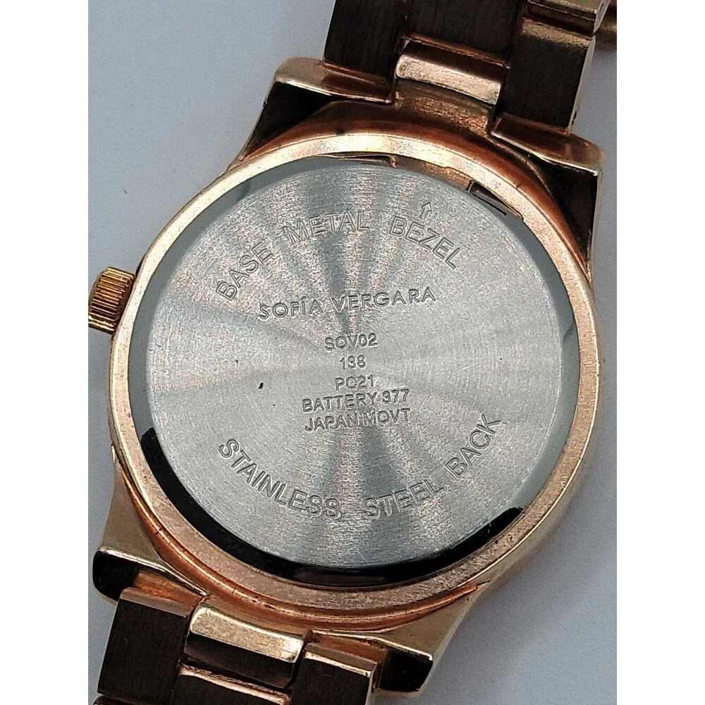 Sofia Vergara Rose Gold Tone Watch with Rhinestones